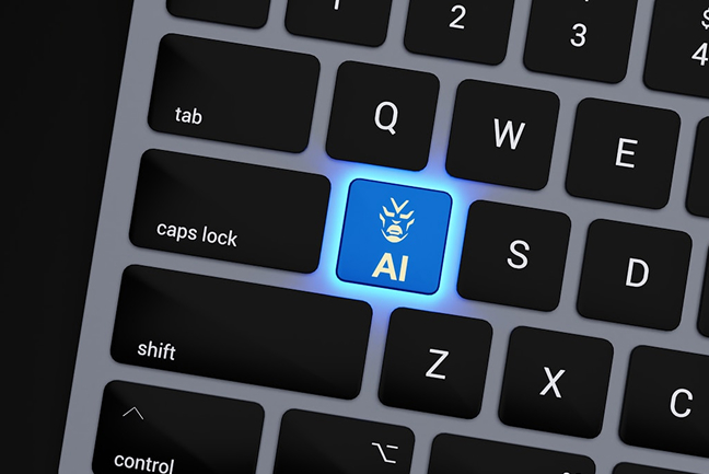 Keyboard with AI button highlighted