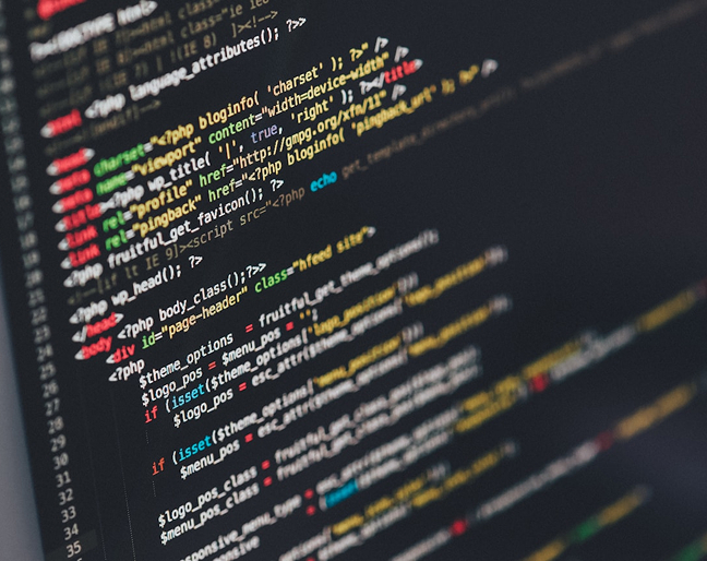 Lines of code on screen