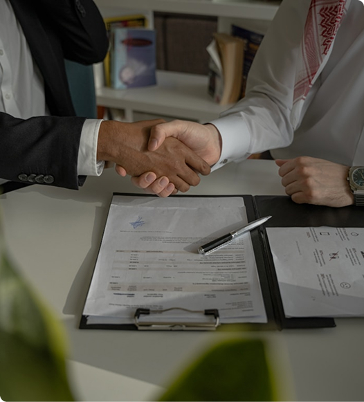Two people shaking hands